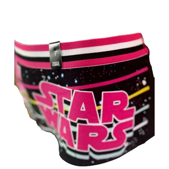 Disney 0 Pink-Black Star Wars Mandalorian Chewbacca Graphic Boyshort Panties - Picture 5 of 6